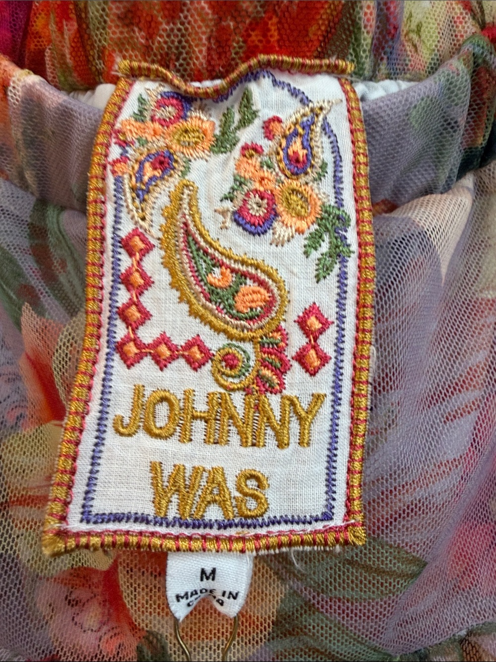 Johnny Was Tiered Maxi Skirt with Floral Embroidery NWT Size M - Picture 5 of 10